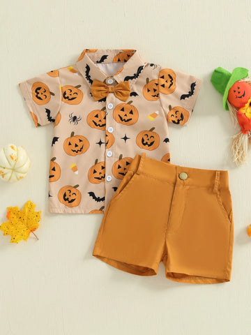 MQTIME  -  Adorable Infant Girl Halloween Costume Ghost Print Ruffle Sleeve Top with Leggings 2 Piece Set for Autumn Festivities